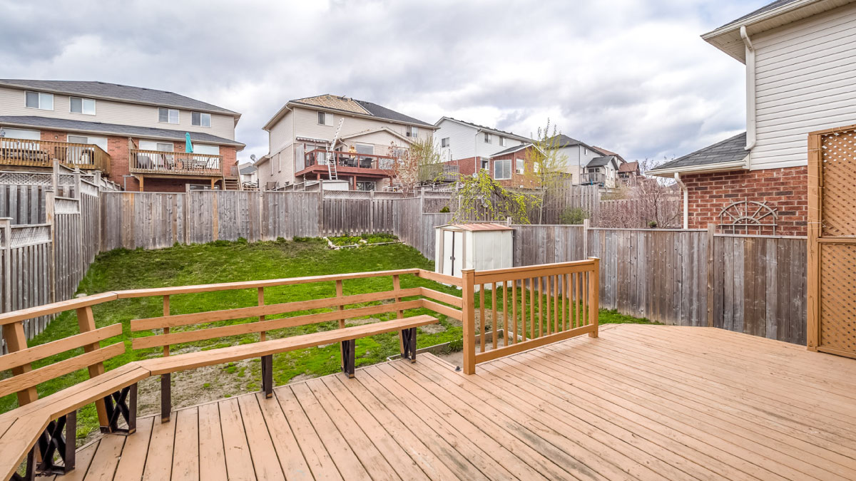 Deck looking into backyard