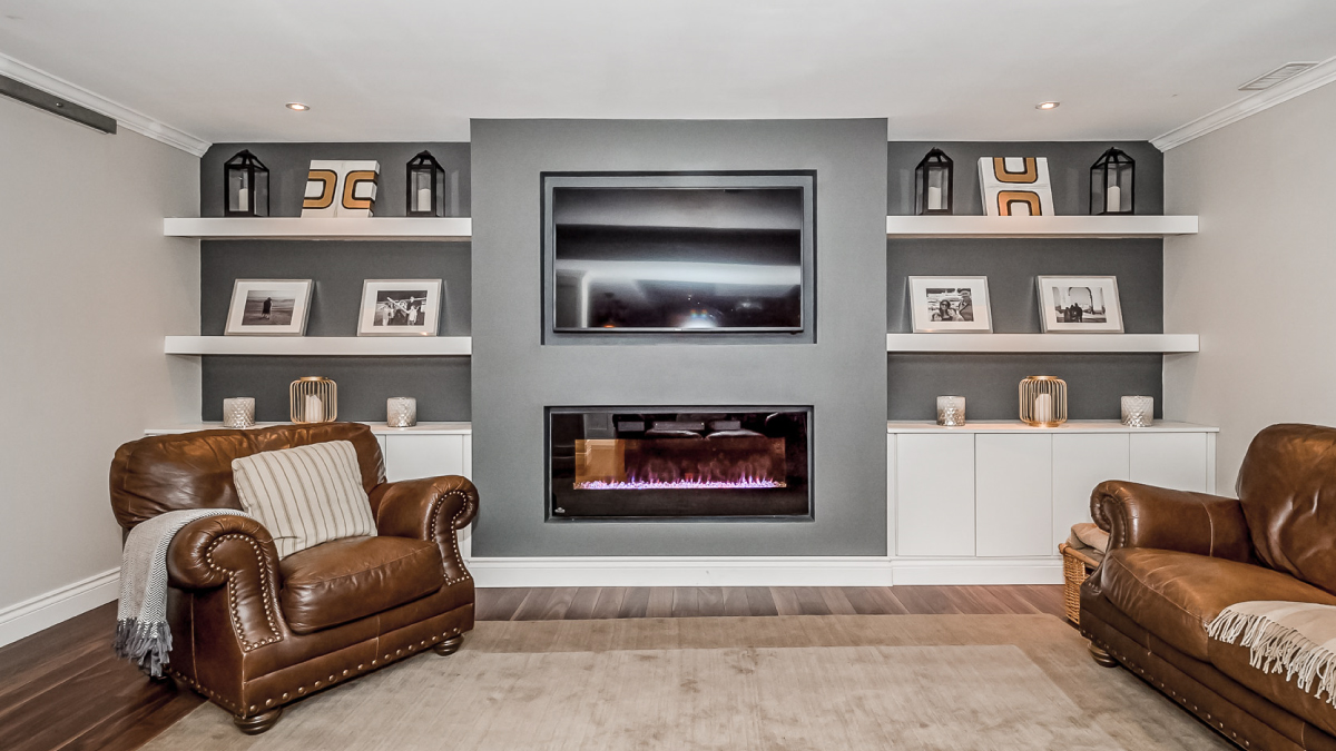 Basement fireplace