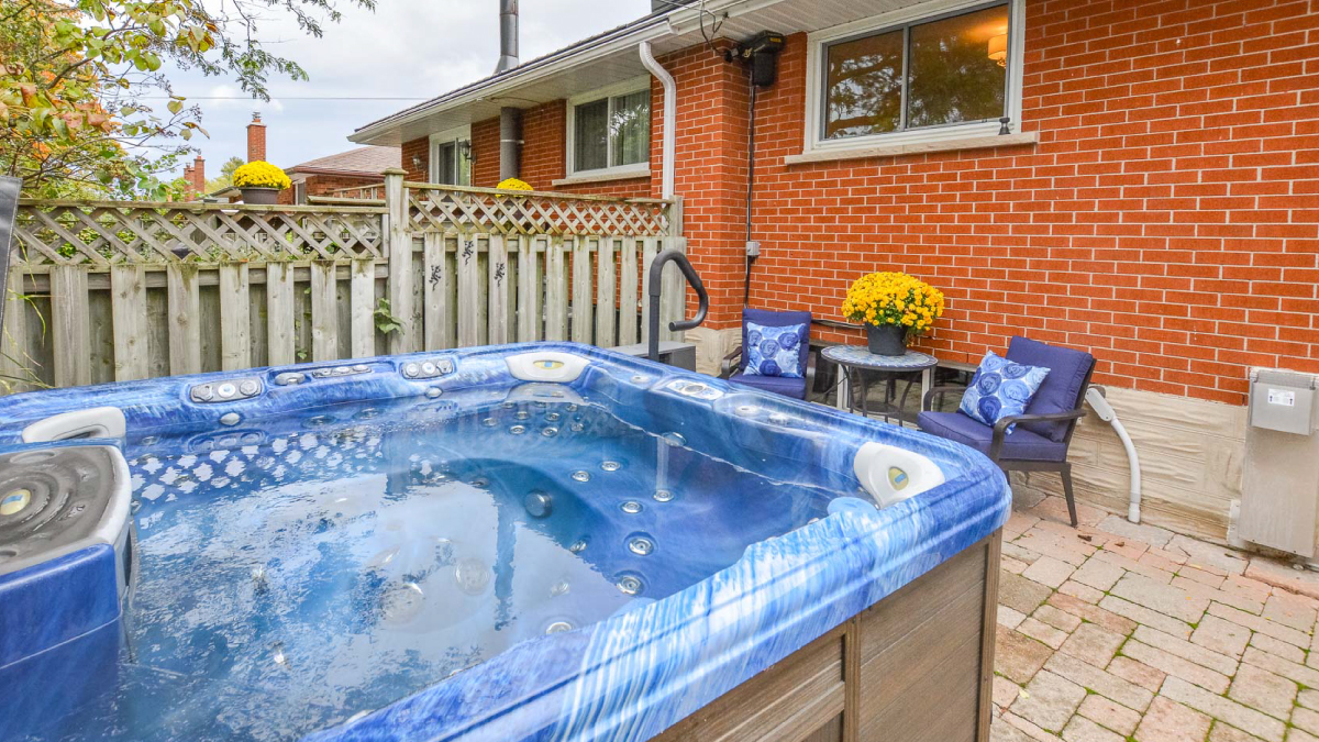 close up of hot tub